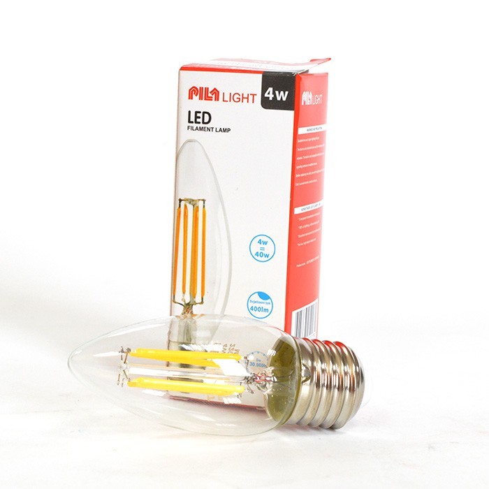 Light bulb, PILA, Led, 4W, E 27, Neutral 3000K, 400 Lm, 30000 h, 360°, 10cm, 3.5cm, 220/240 V, A