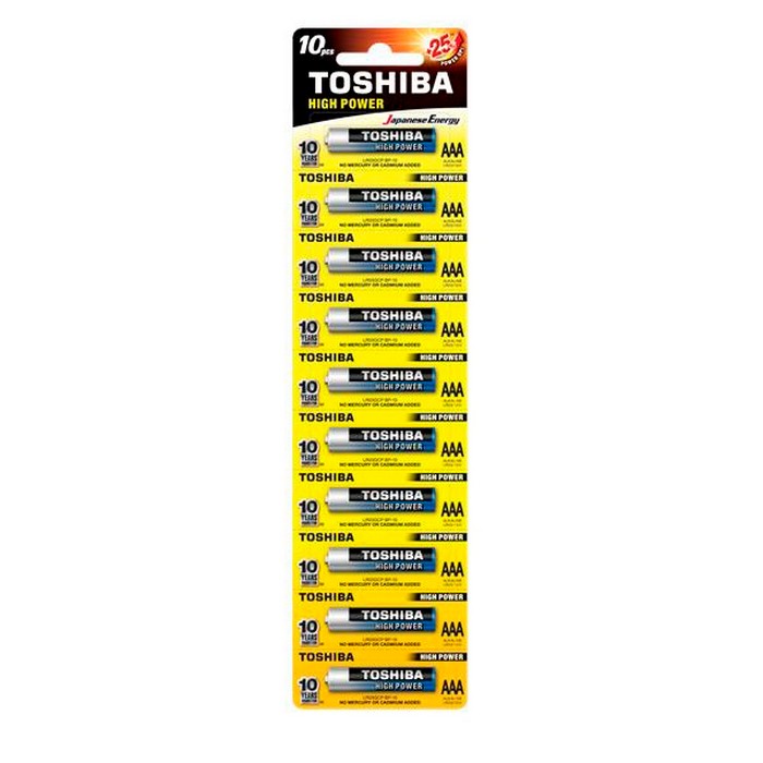 Набор 2 батареи, TOSHIBA, AAA, Щелочная, 1.5 Вт, LR03, R03, MN2400, AAA