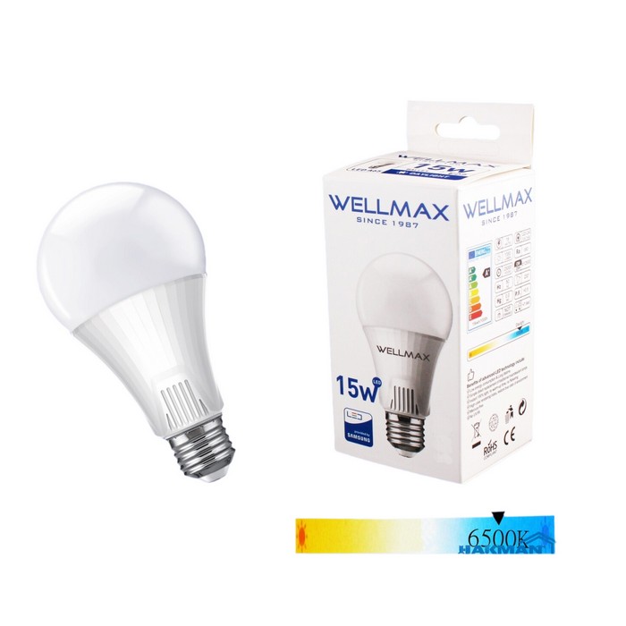 Bec, WELLMAX, Led, 15W, Rece 6500k, E 27