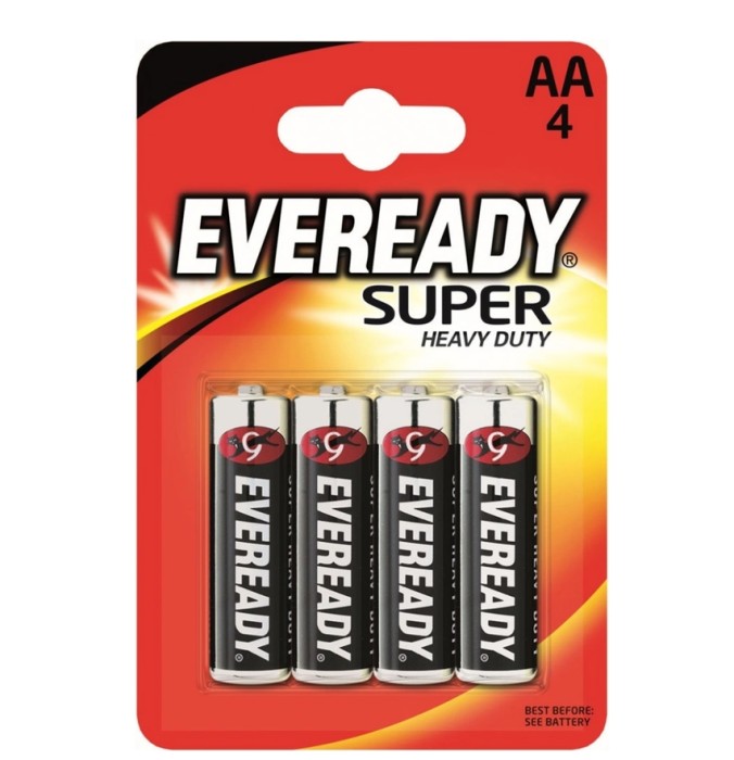 Baterie, EVEREADY, Super Heavy Duty, 4 buc, AA, Alcalina, 1.5 V, LR06, R06, AA