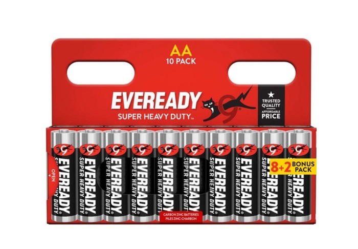 Baterie, EVEREADY, Super Heavy Duty, 10 Buc, AA, Alcalina, 1.5 V, LR06, R06, AA