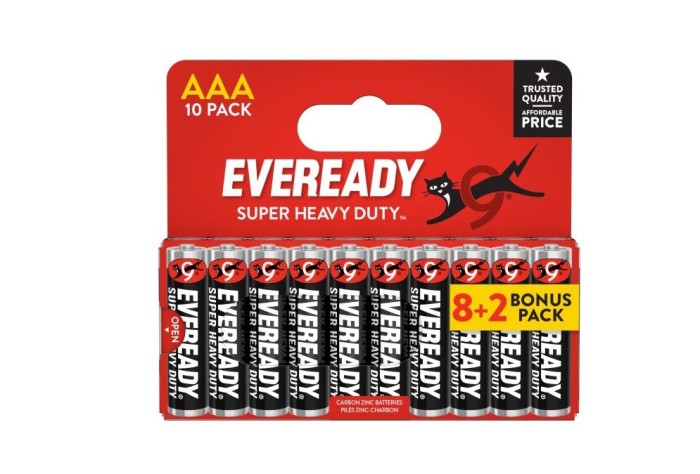 Baterie, EVEREADY, Super Heavy Duty, 10 Buc, AAA, Alcalina, 1.5 V, LR03, R03, MN2400, AAA