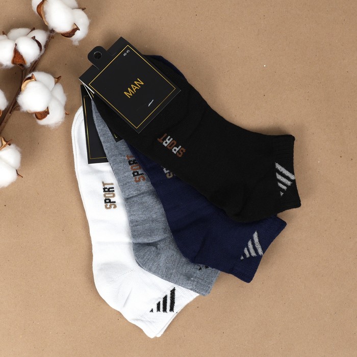 Men's socks, MAN, Low cut, 40-45, Cotton, Polyester, 80% Cotton / 15% Polyester / 5% Spandex, Blue