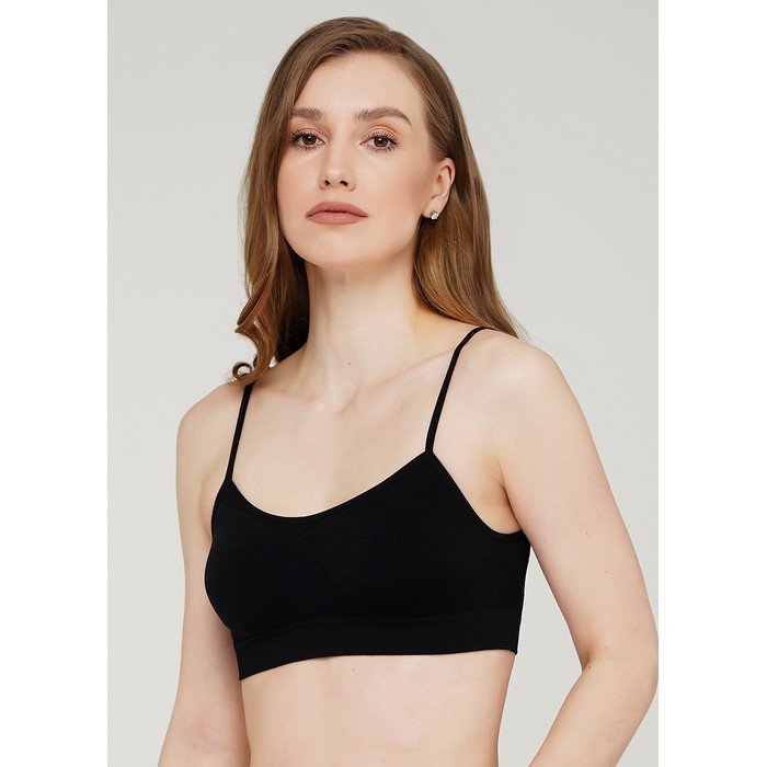 Bustier for women, GIULIA, L/XL, 91%Polyamide/9%Elastan, Black, Cami Top