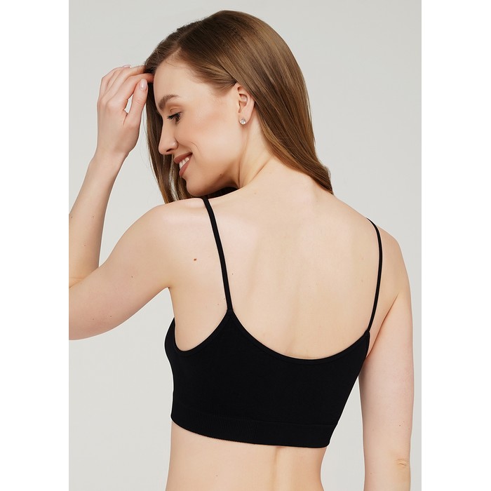 Bustier for women, GIULIA, L/XL, 91%Polyamide/9%Elastan, Black, Cami Top