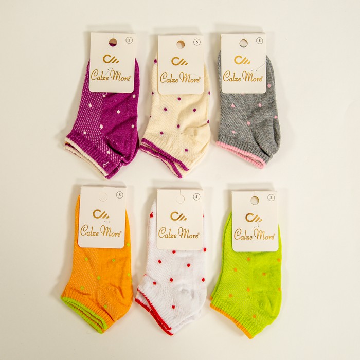 Ladies' socks, CALZE MORE, Low cut, 36-40, Cotton with additives, Various Colors