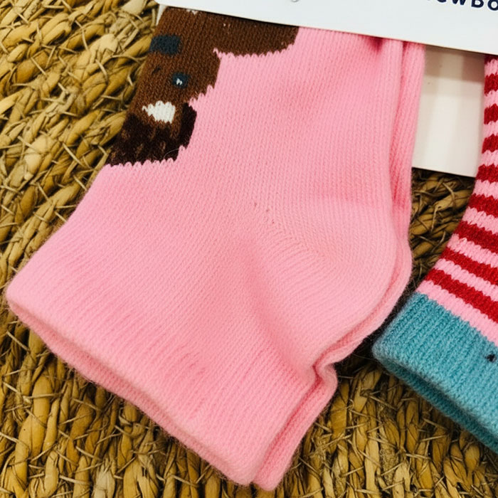 Set of children's socks, DEFNE, Quarter, 0-6 months, Cotton with additives, Various Colors, 3 Pieces