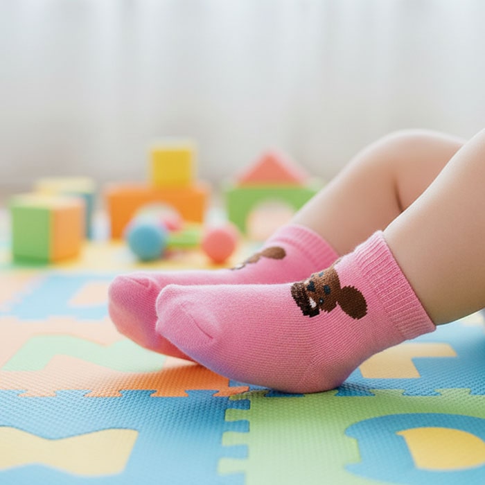 Set of children's socks, DEFNE, Quarter, 0-6 months, Cotton with additives, Various Colors, 3 Pieces