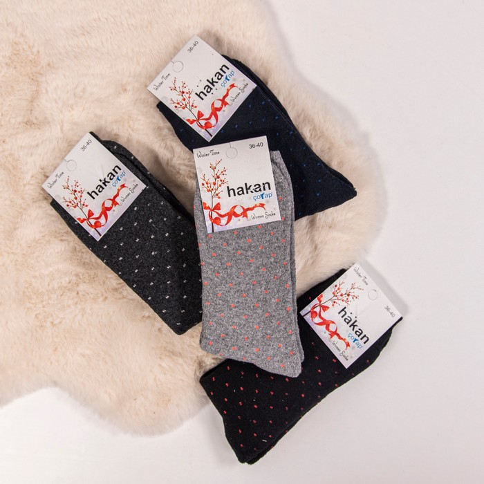 Женские носки, HAKAN, Байка, Различные Цвета, 36-40