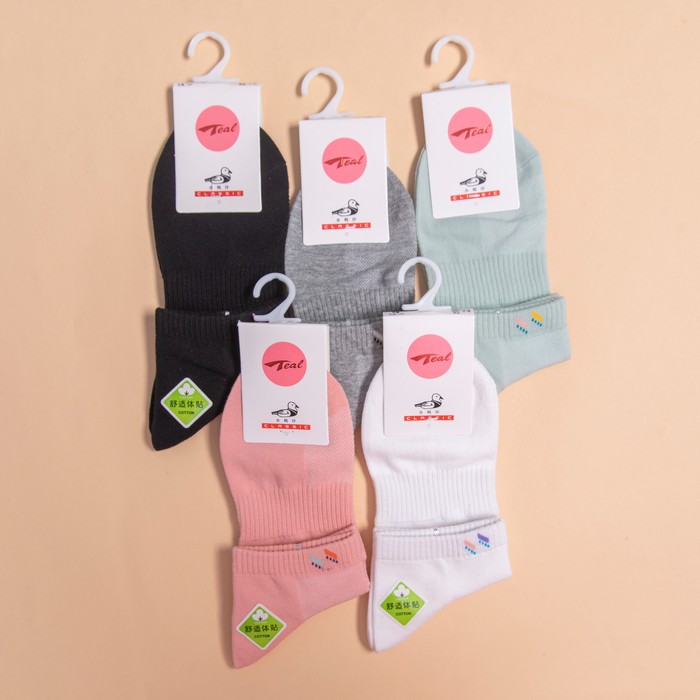 Women's socks, TEAL, Low cut, 36-41, Cotton, Various Colors
