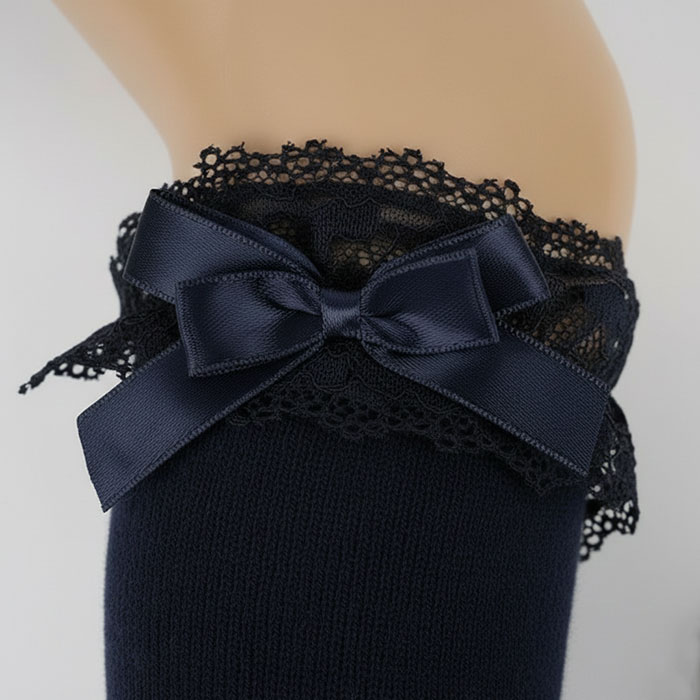 Sosete copii, KATAMINO, Sub Genunchi, 11-12 ani, Bumbac elastic, 80% Bumbac / 18% Poliamid / 2% Elastan, Negru, Pentru fete
