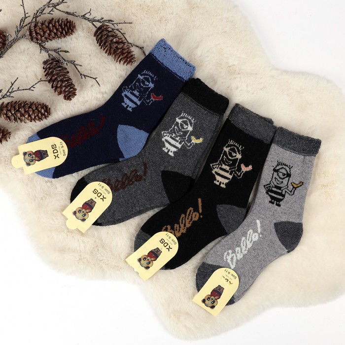 Sosete copii, GS, Lungi, 9-11 ani, Lana, Bumbac, 80% Lana / 10% Bumbac / 5% Acril, Diverse Culori