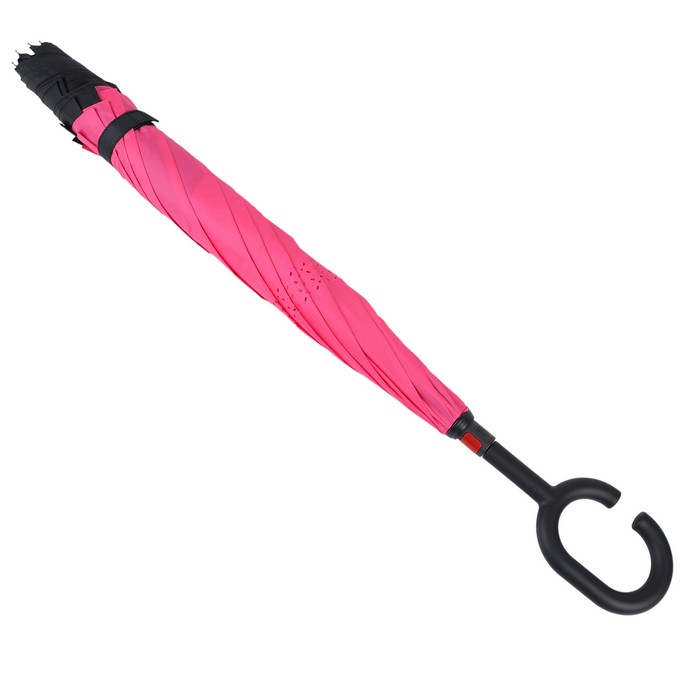 Umbrella, REAL STAR, 60cm, 8 spokes, With mechanism, Waterproof, Metal, Black/Pink