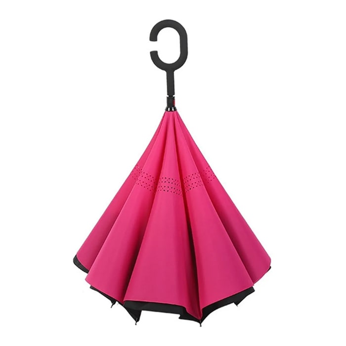 Umbrella, REAL STAR, 60cm, 8 spokes, With mechanism, Waterproof, Metal, Black/Pink