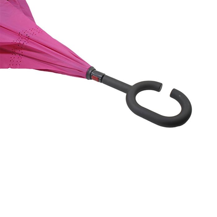Umbrella, REAL STAR, 60cm, 8 spokes, With mechanism, Waterproof, Metal, Black/Pink