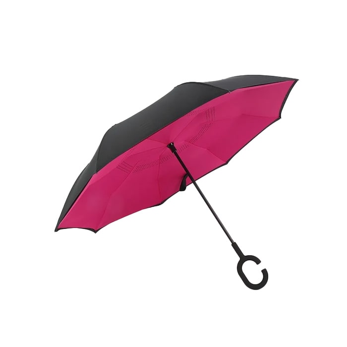 Umbrella, REAL STAR, 60cm, 8 spokes, With mechanism, Waterproof, Metal, Black/Pink