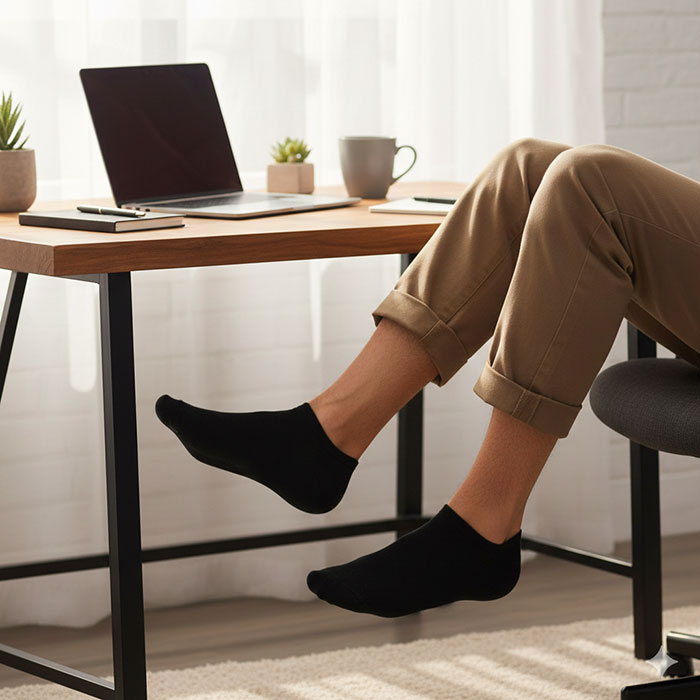 Men's socks, MAN, Low cut, 40-45, Stretch cotton, 88% Cotton / 10% Spandex / 2% Elastane, Black