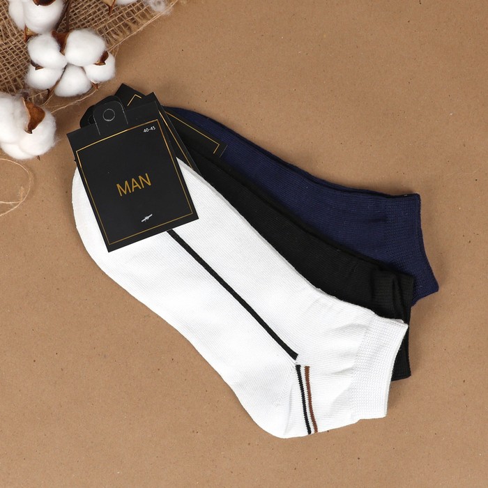 Men's socks, MAN, Low cut, 40-45, Stretch cotton, 88% Cotton / 10% Spandex / 2% Elastane, Black