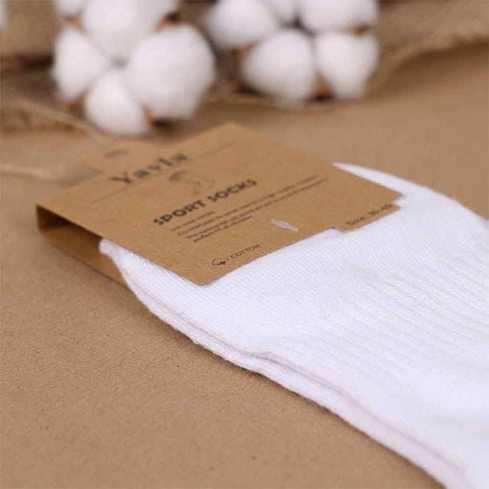 Sosete dame, YAYLA, Scurte, 36-41, Bumbac in amestec, 85% Bumbac / 10% Poliamid / 5% Elastan, Alb