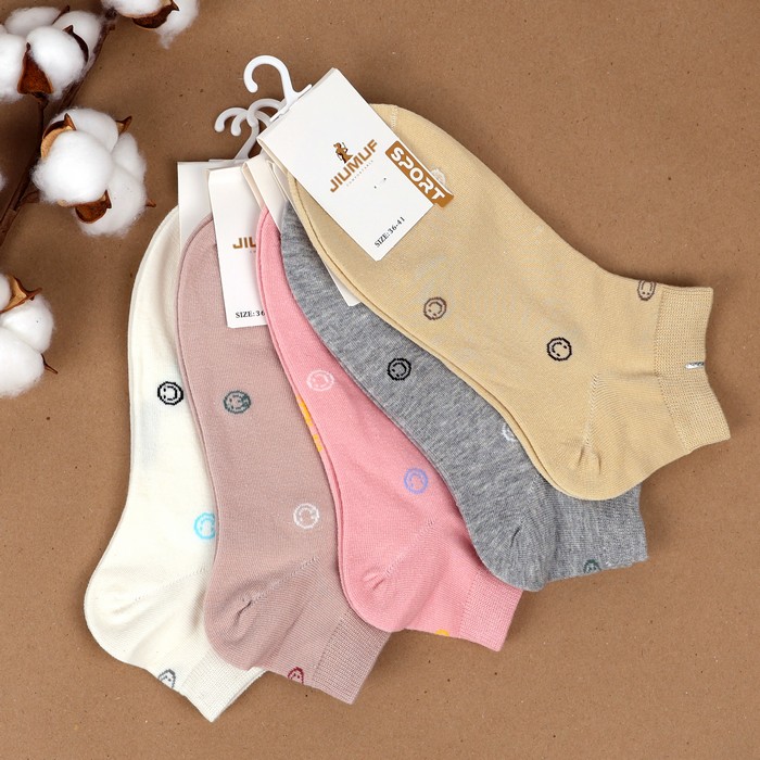 Sosete dame, JIUMUF, Medii, 36-41, Bumbac in amestec, 80% Bumbac / 15% Poliester / 5% Spandex, Diverse Culori