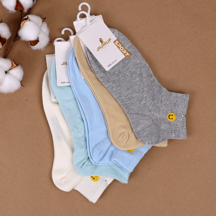 Sosete dame, JIUMUF, Medii, 36-41, Bumbac in amestec, 80% Bumbac / 15% Poliester / 5% Spandex, Diverse Culori