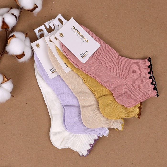 Sosete dame, YASHANSOCKS, Scurte, 36-41, Bumbac, Poliester, 80% Bumbac / 15% Poliester / 5% Spandex, Diverse Culori