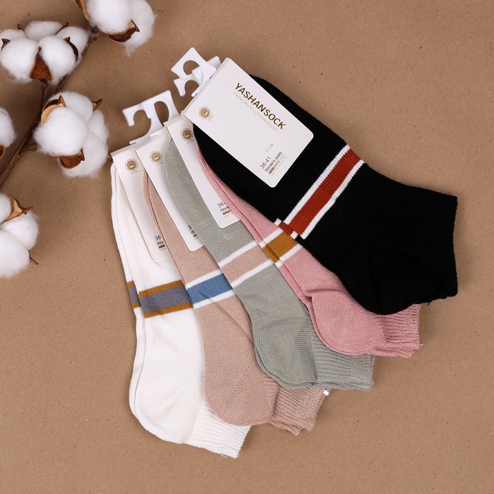 Women's socks, YASHANSOCKS, Low cut, 36-41, Cotton with additives, 80% Cotton / 15% Polyester / 5% Spandex, Various Colors