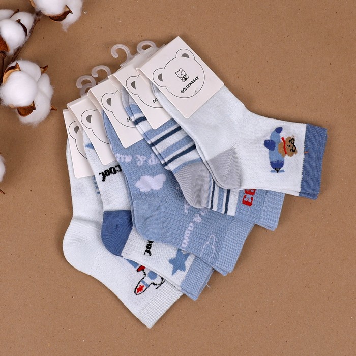Детские носки, GOLDENBEAR, Quarter, 5-8 years, Cotton with additives, 70%Cotton / 30%Polyester, Various Colors