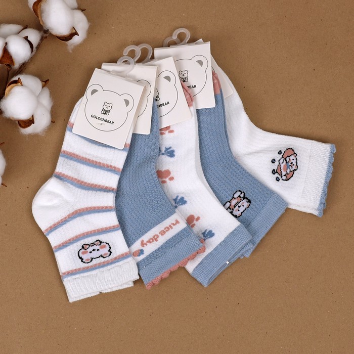 Children's socks, GOLDENBEAR, Quarter, 5-8 years, Cotton with additives, 70%Cotton / 30%Polyester, Various Colors