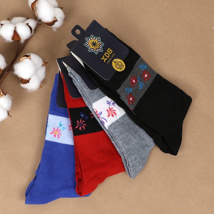 Women's socks, XDS, Mid Calf, 36-41, Cotton with additives, 70%Cotton / 30%Polyester, Various Colors