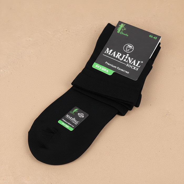 Sosete barbati, MARJINAL, Lungi, 42-45, Bumbac, Negru