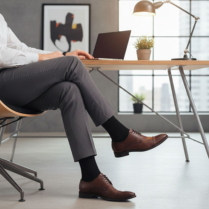 Sosete barbati, MARJINAL, Lungi, 42-45, Bumbac, Negru