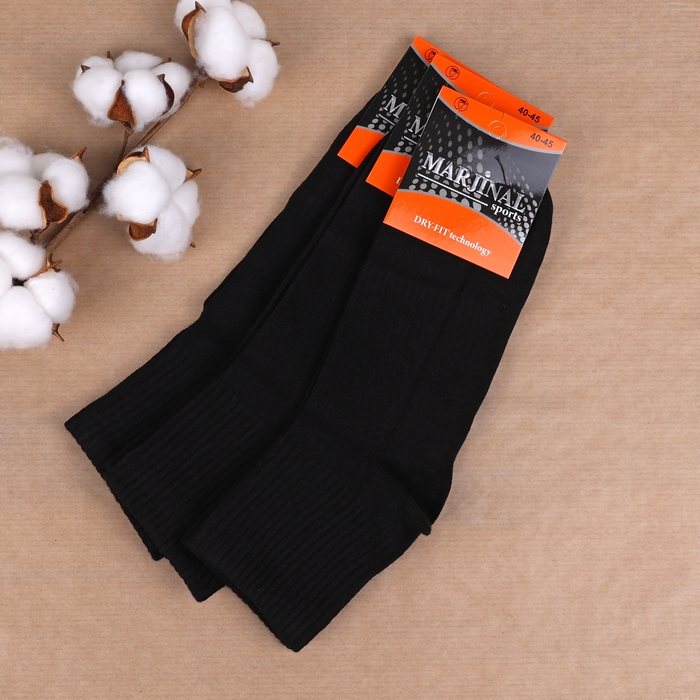Sosete barbati, MARGINAL, Medii, 40-45, Bumbac, Negru, Sport
