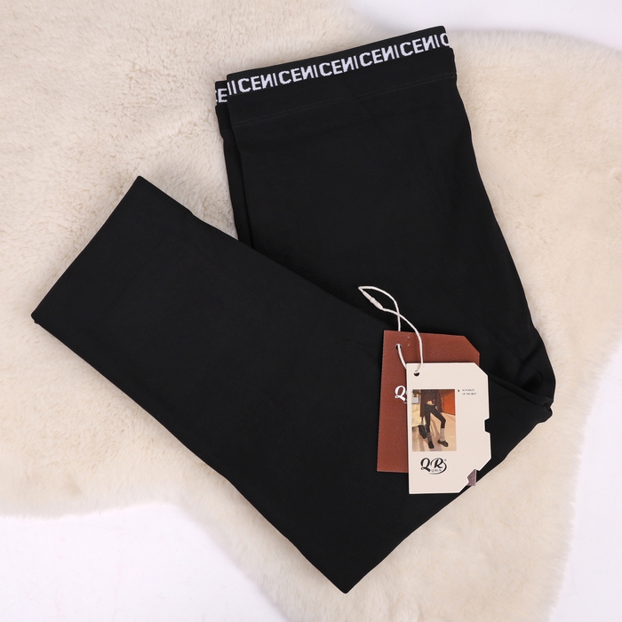 Colanti termo dame, QIRUN, M, 52%Bumbac/42%Poliester/6%Spandex, Negru, Cu 2 cusaturi