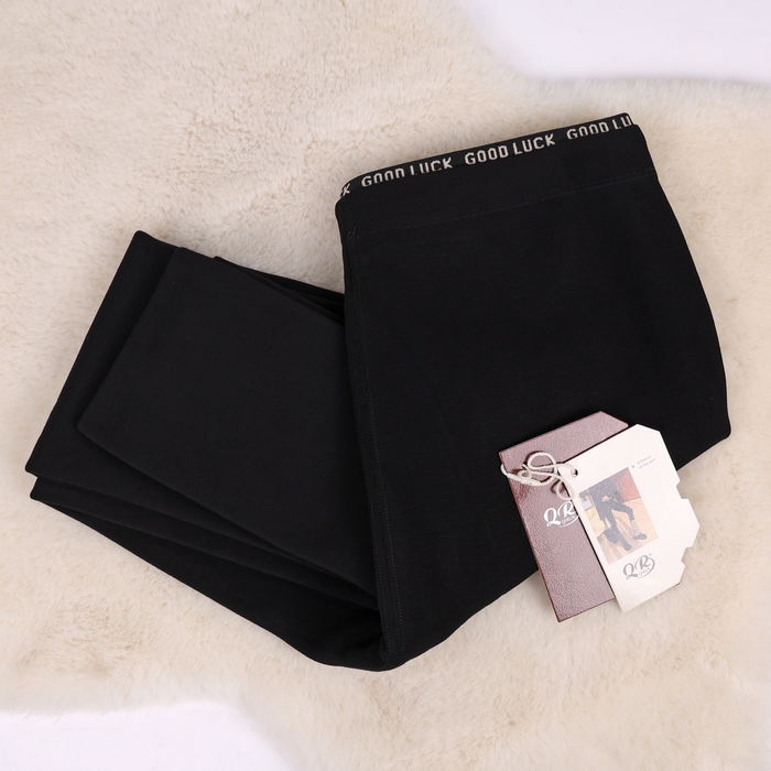 Colanti termo dame, QIRUN, M, 52%Bumbac/42%Poliester/6%Spandex, Negru, Cu 2 cusaturi