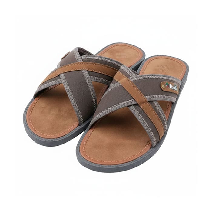 Slapi barbati, PAOLLA, 40-45, Cafeniu, Textil/Nabuc, Talpa Cauciucata, Slapi, Pentru Barbati