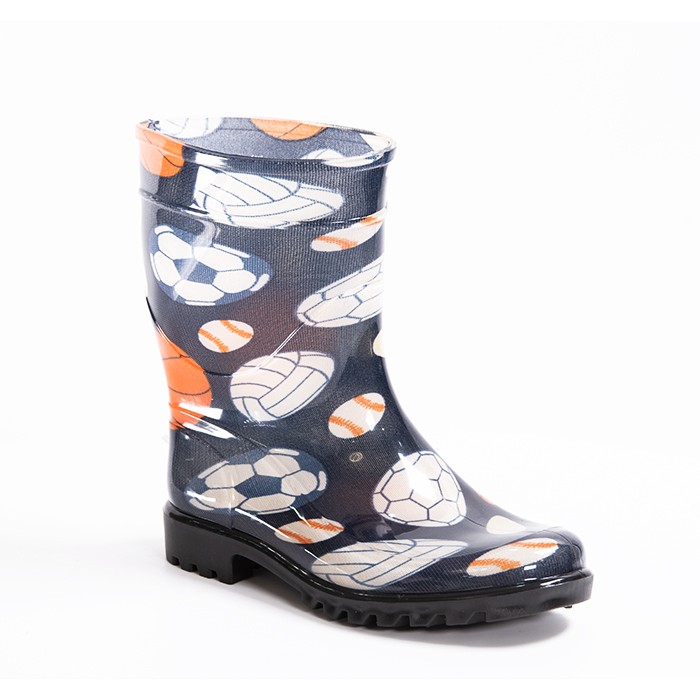 Cizme de cauciuc copii, GULSOY, 26-30, Silicon, Albastru/Alb, Cu imprimeu, Cizme, Pentru Copii
