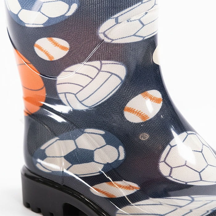 Cizme de cauciuc copii, GULSOY, 26-30, Silicon, Albastru/Alb, Cu imprimeu, Cizme, Pentru Copii