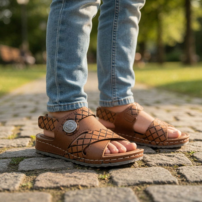 Kids sandals, RIMA&JOUDI, 25-30, Cappucinno, ECO leather, Polyurethane, Sandals, For Kids