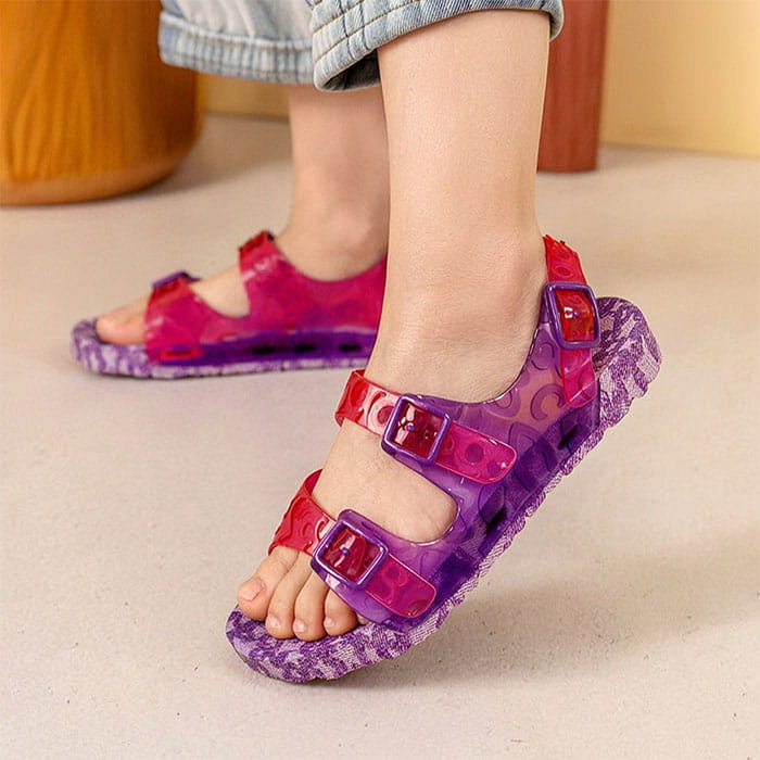 Sandale copii, GEZER, 30-35, Roz/Turcoaz, Cauciuc ecologic, Talpa Cauciucata, Sandale, Pentru Copii