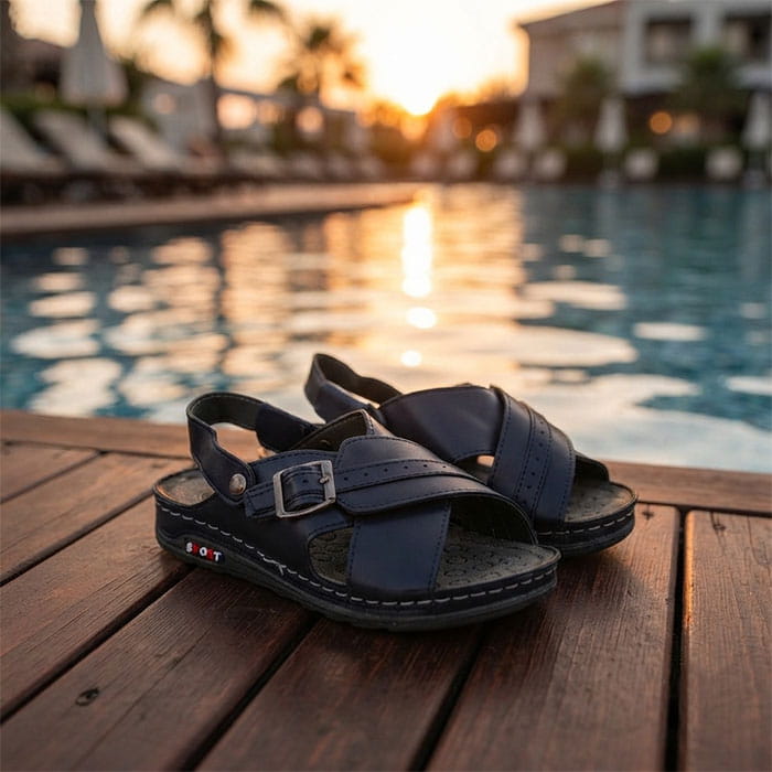 Kids sandals, RIMA&JOUDI, 31-36, Blue, Eco Leather, Rubber Sole, Sandals, For Kids