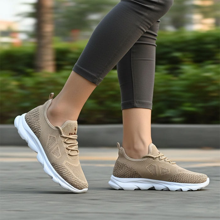 Women's sport shoes, KAJILA, 36-40, Beige, Textile/Polyurethane, Rubber Sole, Sneakers, For Women