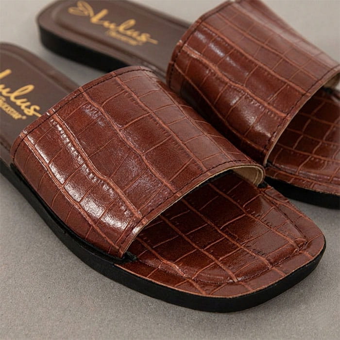 Women's slippers, GOLD STAR, 36-40, Brown, Eco Leather, Flip-flops, For Women