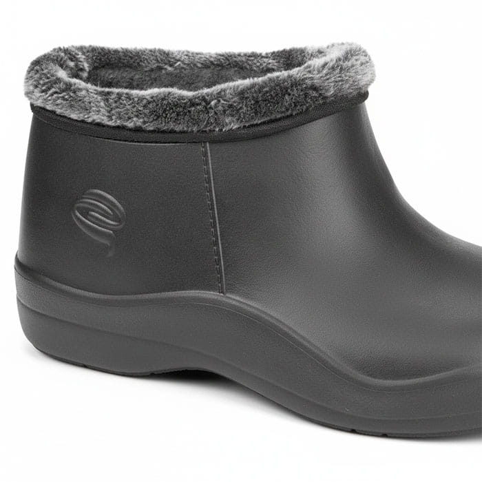 Women's gloshes with fur, PROGRES, EVA, 36-41, Black, Galoshes, For Women