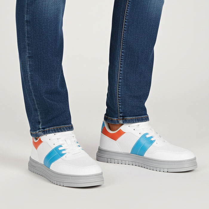 Mens shoes, KAJILA, 40-44, White, PVC, Rubber Sole, Sneakers, For Men