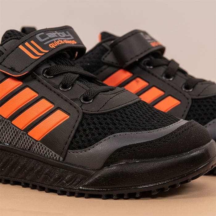 Adidasi copii, CARBY, 31-35, Negru, Textil/Poliuretan, Talpa Cauciucata, Adidasi, Pentru Copii