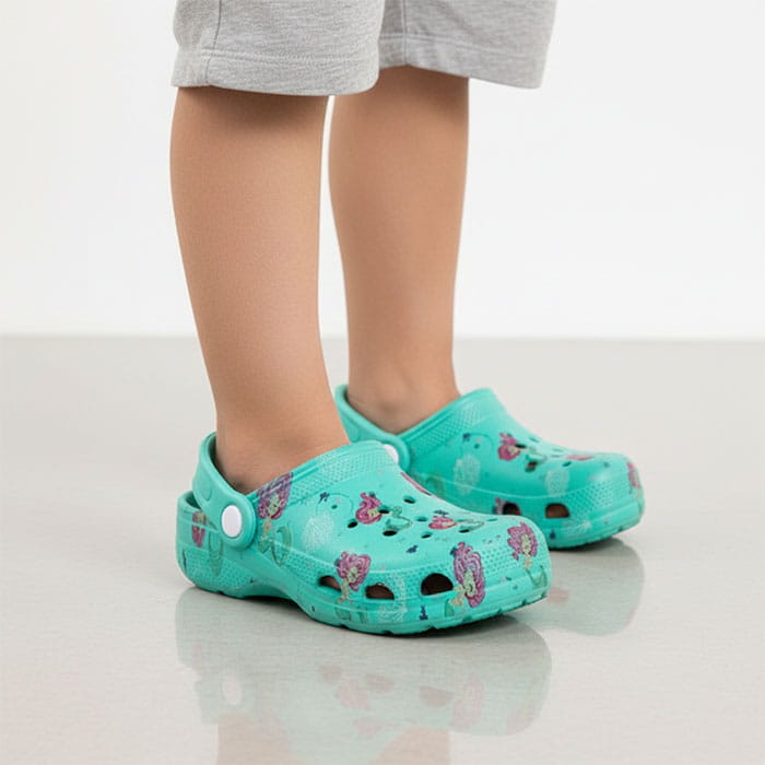 Saboti copii, SONEX, 31-36, Verde Deschis, EVA, Cu imprimeu, Saboti, Pentru Copii