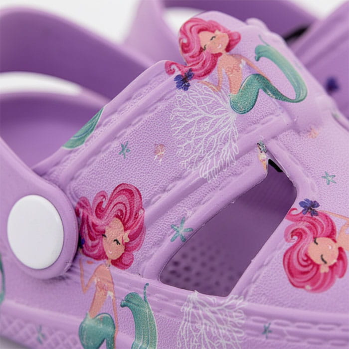 Saboti copii, SONEX, 25-30, Violet/Pal, EVA, Cu imprimeu, Saboti, Pentru Copii