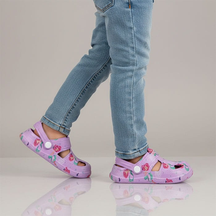 Saboti copii, SONEX, 25-30, Violet/Pal, EVA, Cu imprimeu, Saboti, Pentru Copii