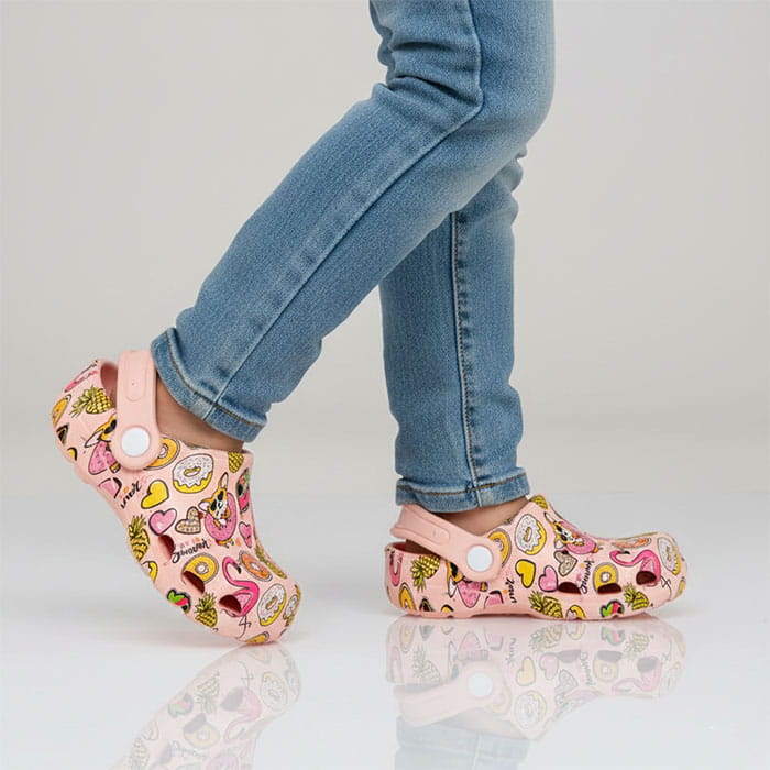 Saboti copii, SONEX, 25-30, Roz, EVA, Cu imprimeu, Saboti, Pentru Copii